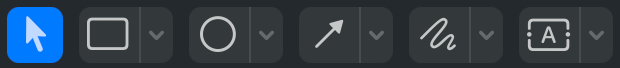 The PowerPic tool buttons — Select, Rectangle, Oval, Arrow, Draw, Text
